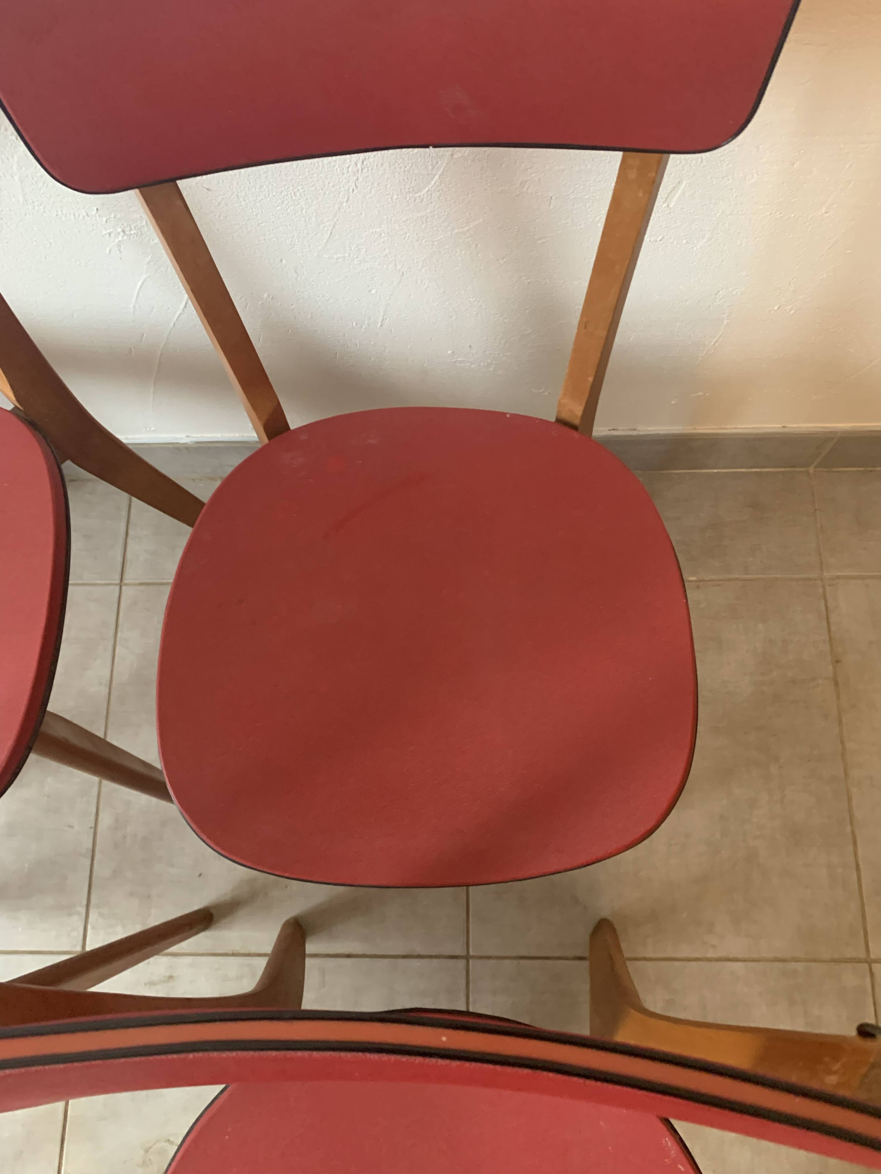 Set de 4 chaises bistrot vintage, années 50 (Taille adulte)