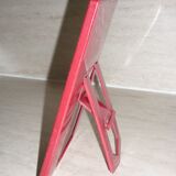 Red plastic table mirror 18X13