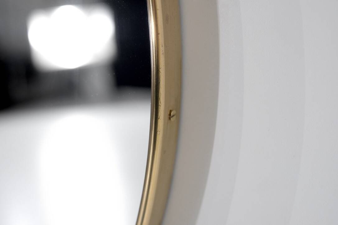 Vintage brass mirror, Italy, 1960s.