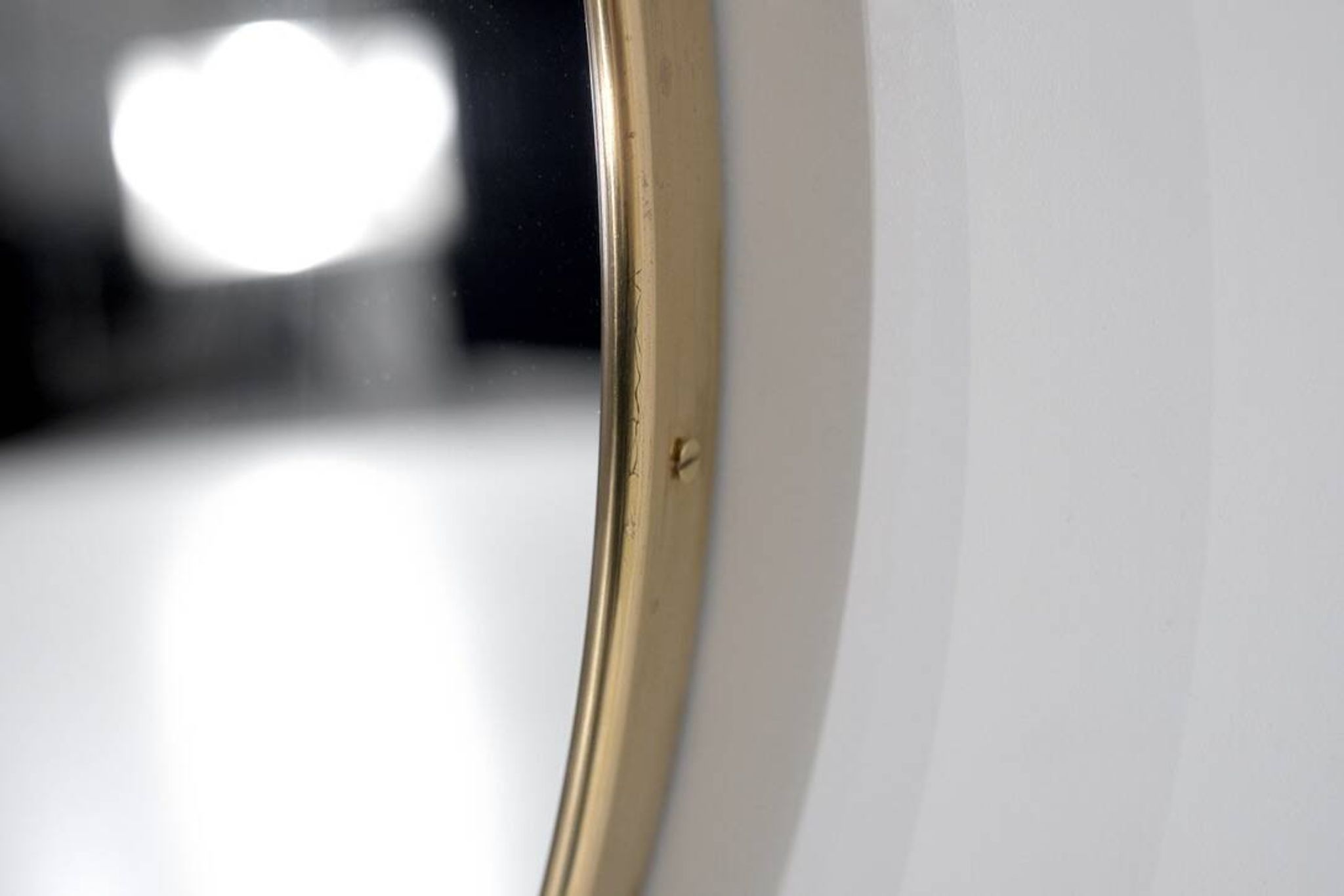 Miroir vintage en laiton, Italie, années 1960s.