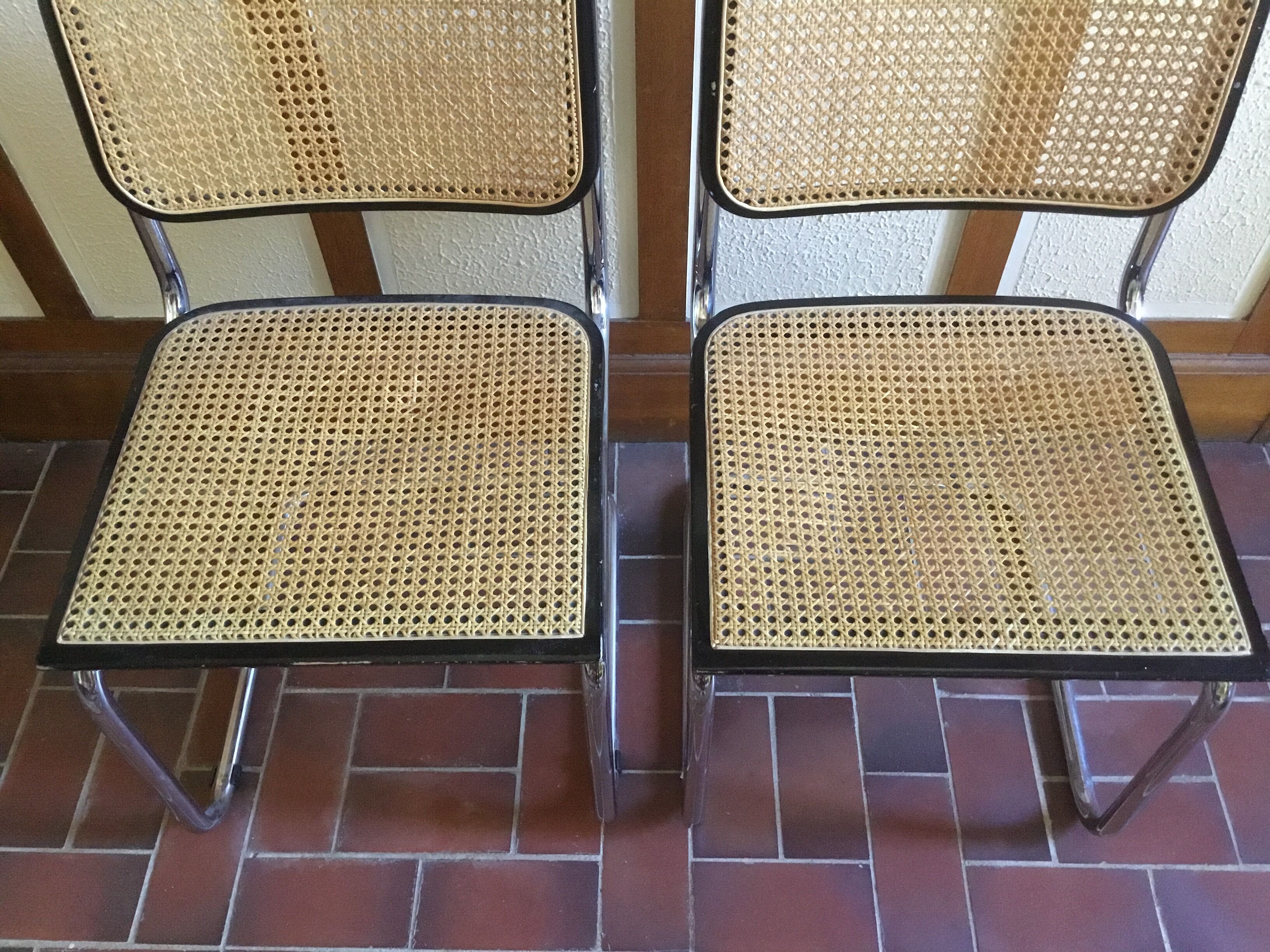 Pair of chairs Cesca B32 vintage designed by Marcel Breuer