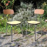 Pair of two-tone formica chairs from the 60s
