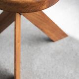 Elm wood stool 'S31' by Pierre Chapo, France, 1974