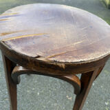 Set of four curved wooden stools stamped Baumann model 92.