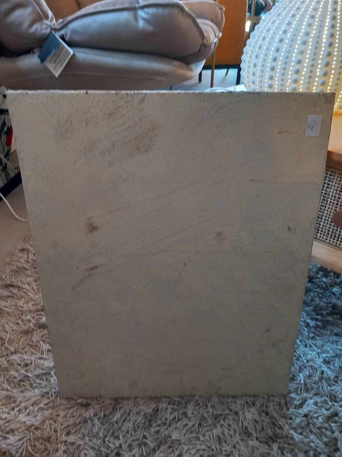 Tableau huile . Nature morte  au pot .