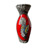 Fat lava vase San Marino Italy woman and floral pattern
