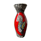 Fat lava vase San Marino Italy woman and floral pattern