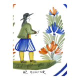 Assiette en faience hr quimper décor breton