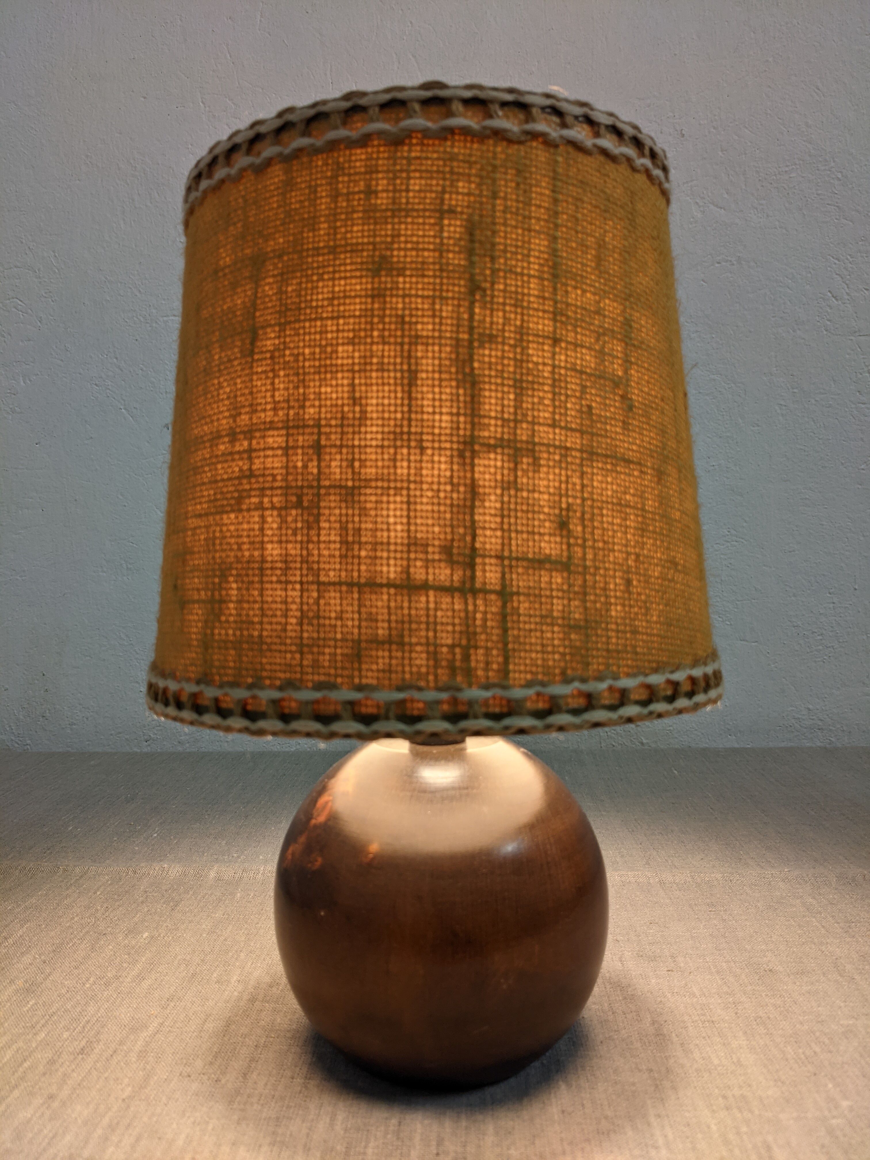 Vintage wooden bedside lamp