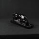 Black ceramic hunting panther from the Art Deco period, circa 1930