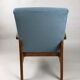 Vintage blue grey velvet lounge chair, 1970s