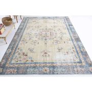 Vintage Turkish Hand-Knotted Wool Cotton Beige Area Rug 230x340