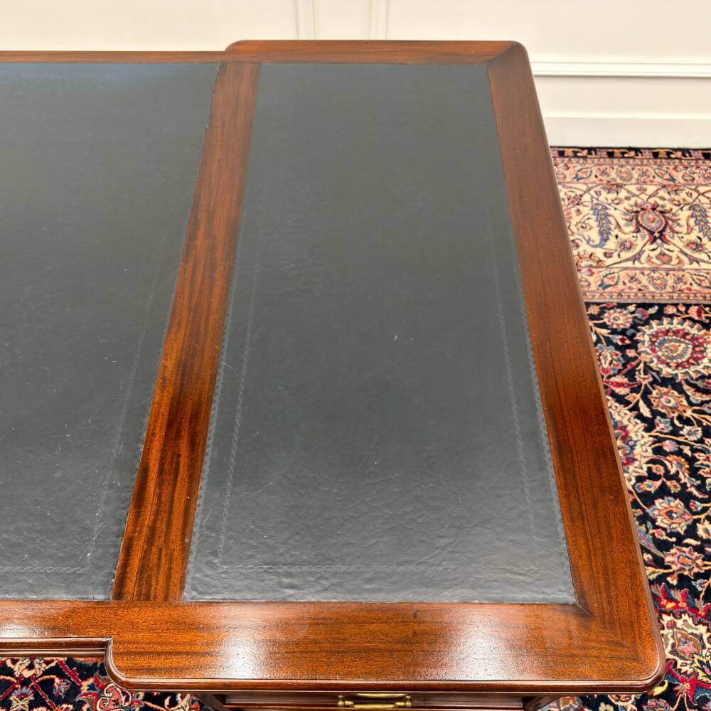 Large classic English Chesterfield partner desk