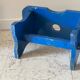 Vintage stool blue electric