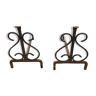 Pair of wrought iron pegs