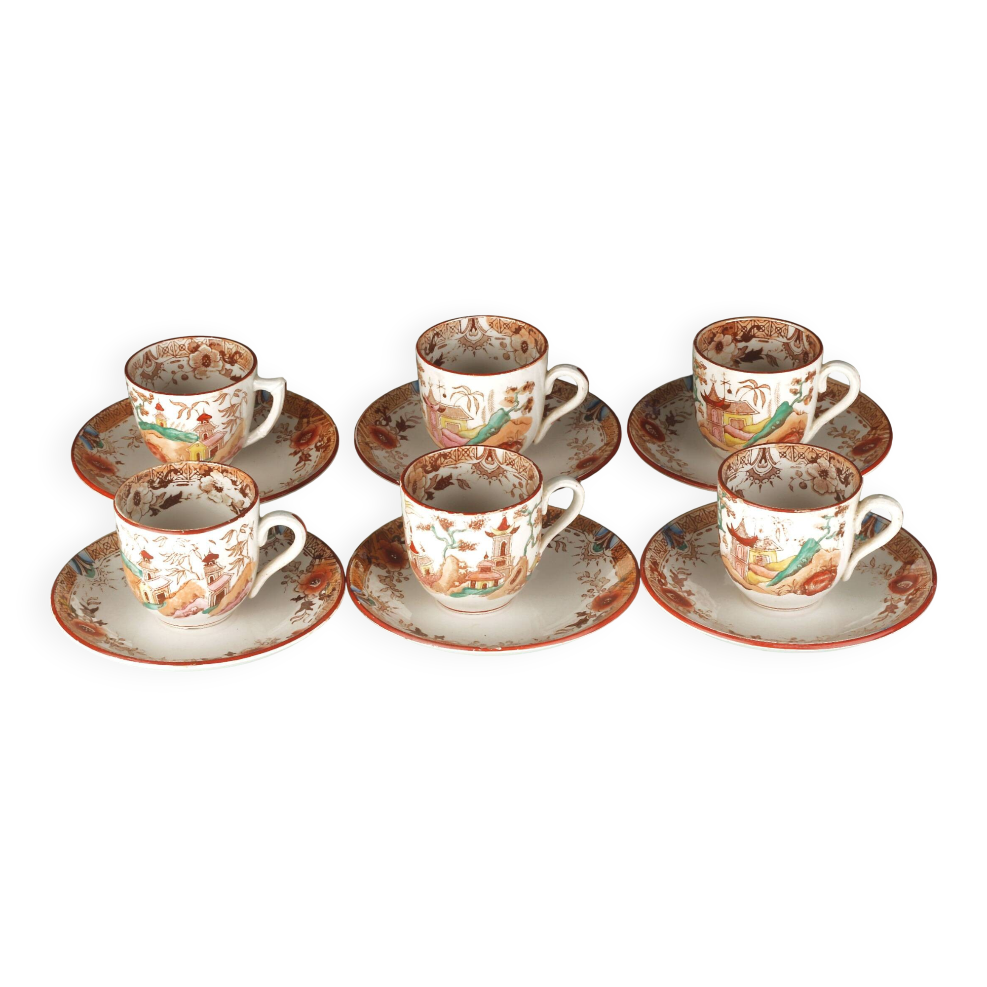 Coffee service Sarreguemines model Kyoto, 19th century