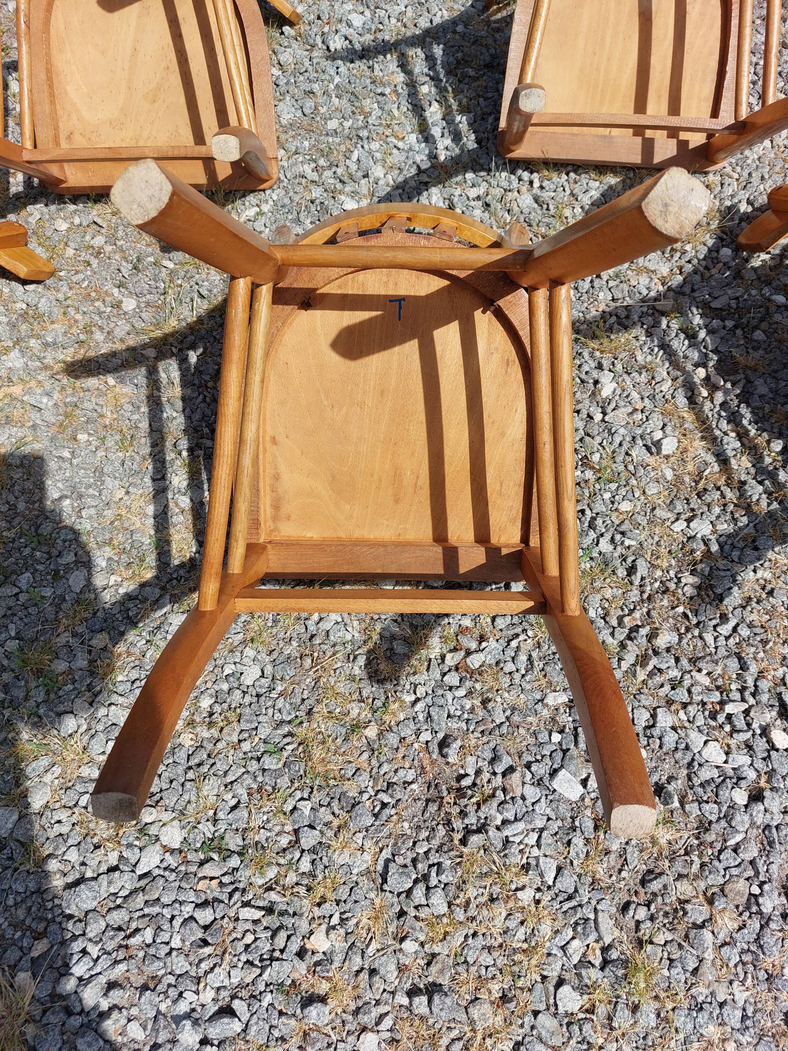 6 chaises bistrot, teinte claire