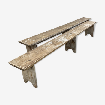 Pair of benches in fir 3 meters