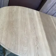 Louis XV oval extendable dining table stripped in solid oak 260cm 1970