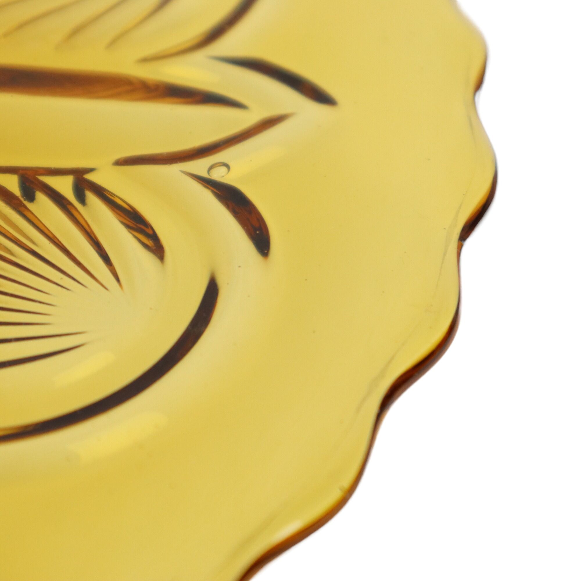 Vintage orange amber cake dish present dish pressed glass 27cm