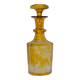 Bohemian glass carafe engraved amber colour
