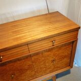 Scandinavian sideboard of blond wood and teak