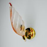 Floral wall lamp, pink murano glass, Italy, 1970