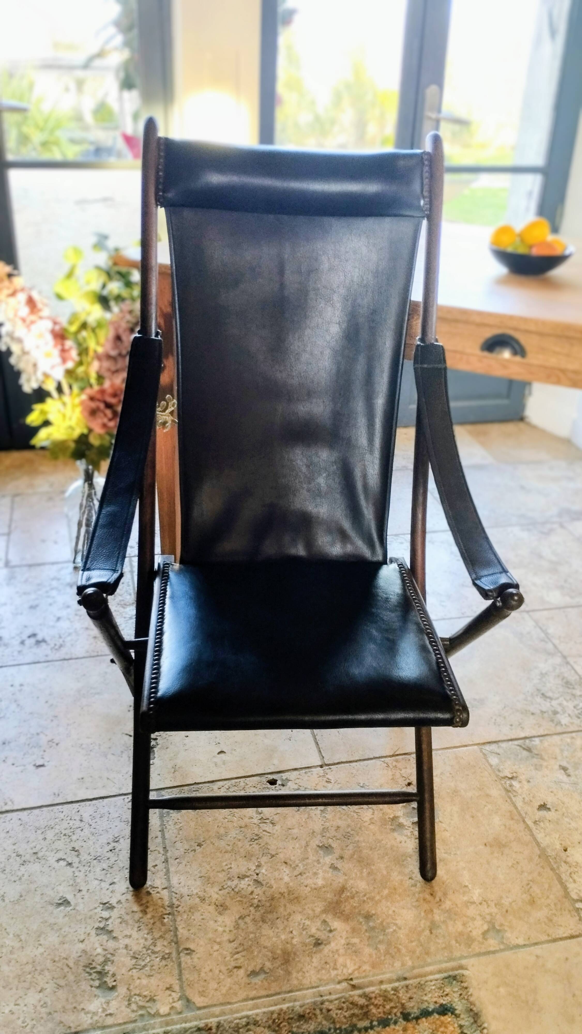 Chaise pliante de campagne vintage