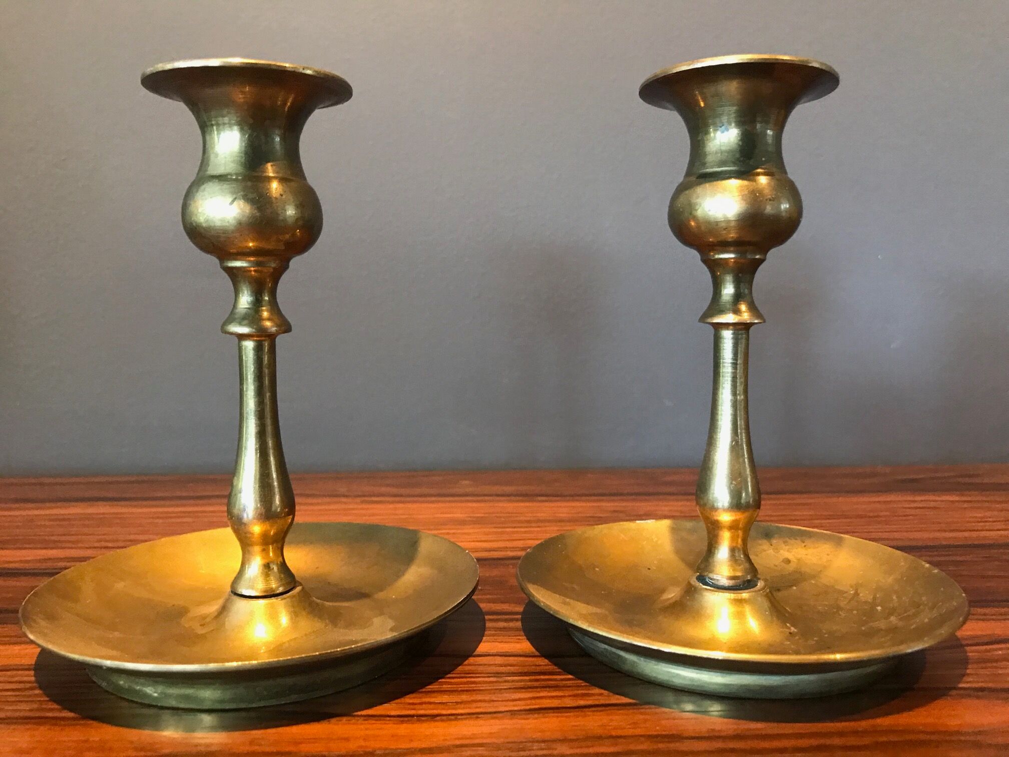 Pair of brass candlesticks