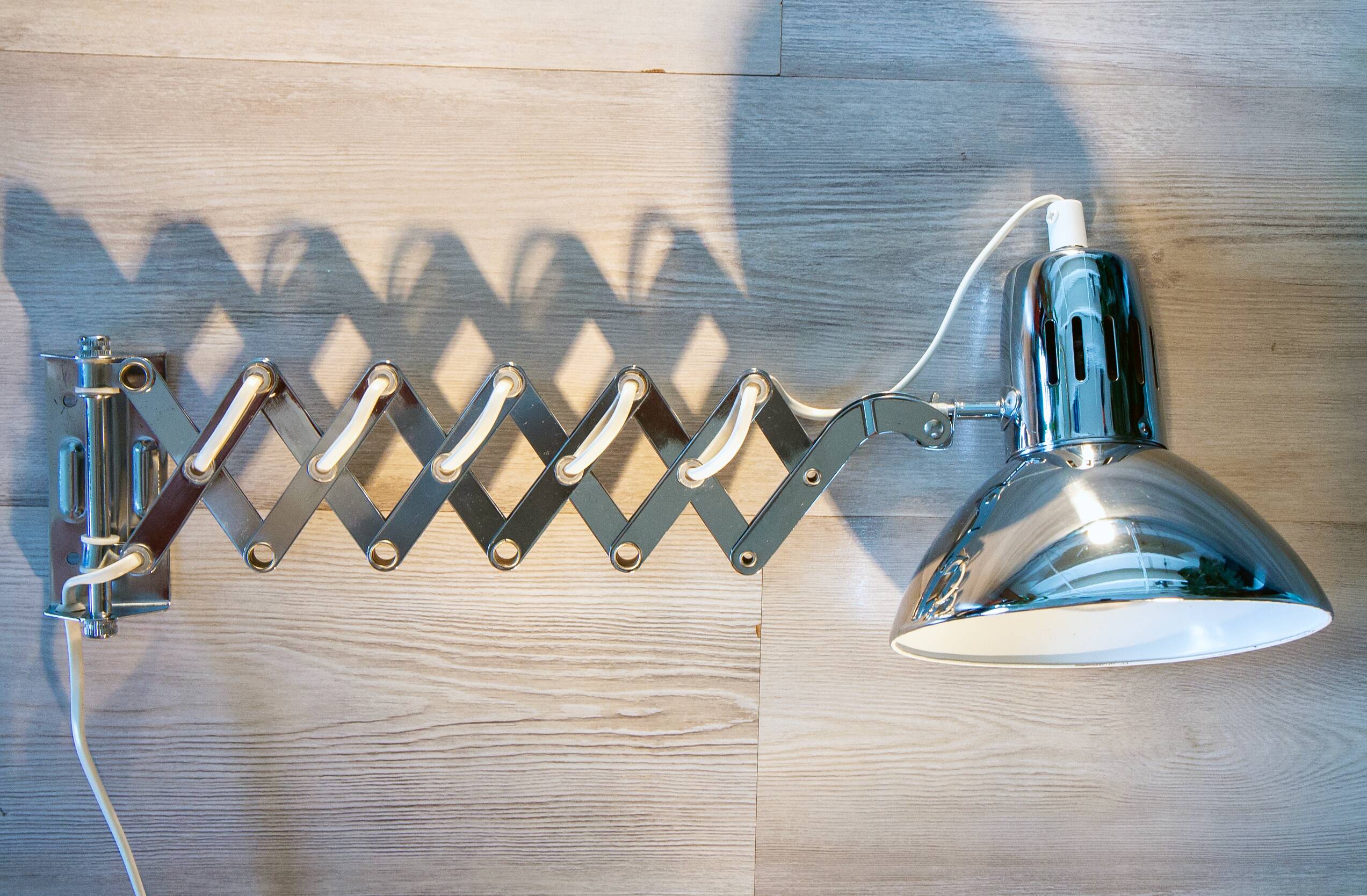 Chrome accordion lamp Ikea V9604 vintage 1980