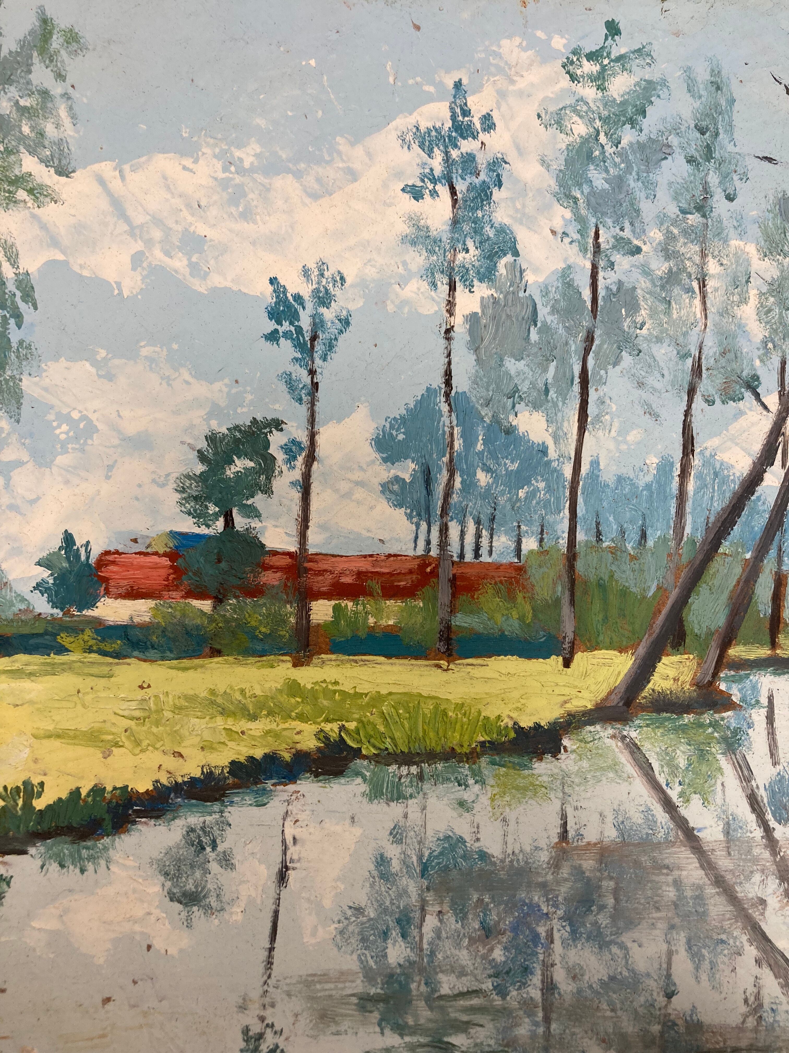 Oil on vintage panel