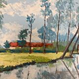 Huile sur panneau vintage