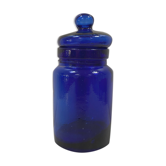 Vintage cobalt blue glass jar