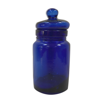 Vintage cobalt blue glass jar