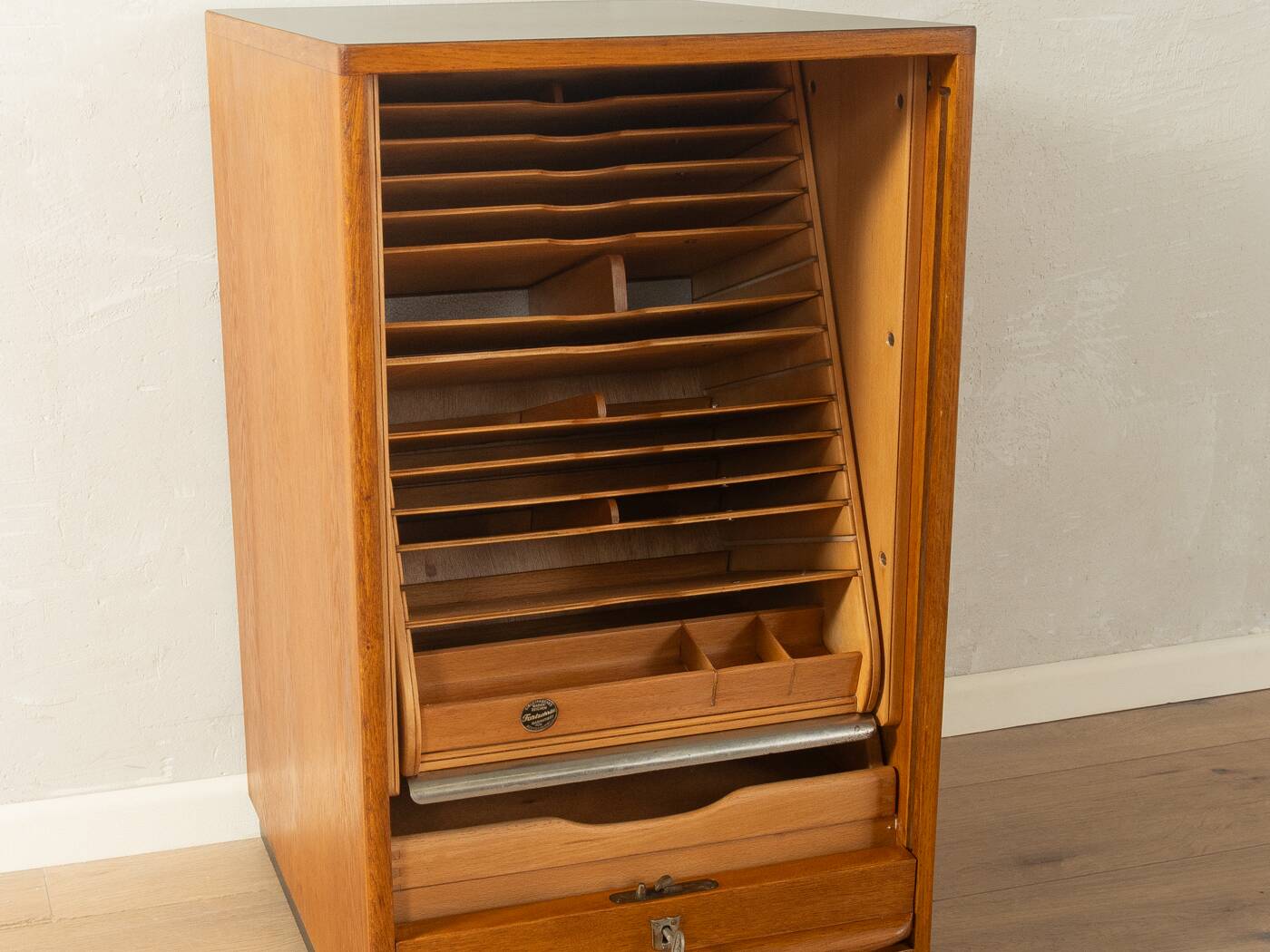 1960s tambour cabinet, Fortschritt, vintage