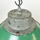 Green Enamel and Cast Iron Industrial Pendant Light, 1960s