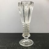 Vase sur pied verre moulé vintage
