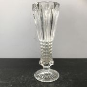 Vase sur pied verre moulé vintage