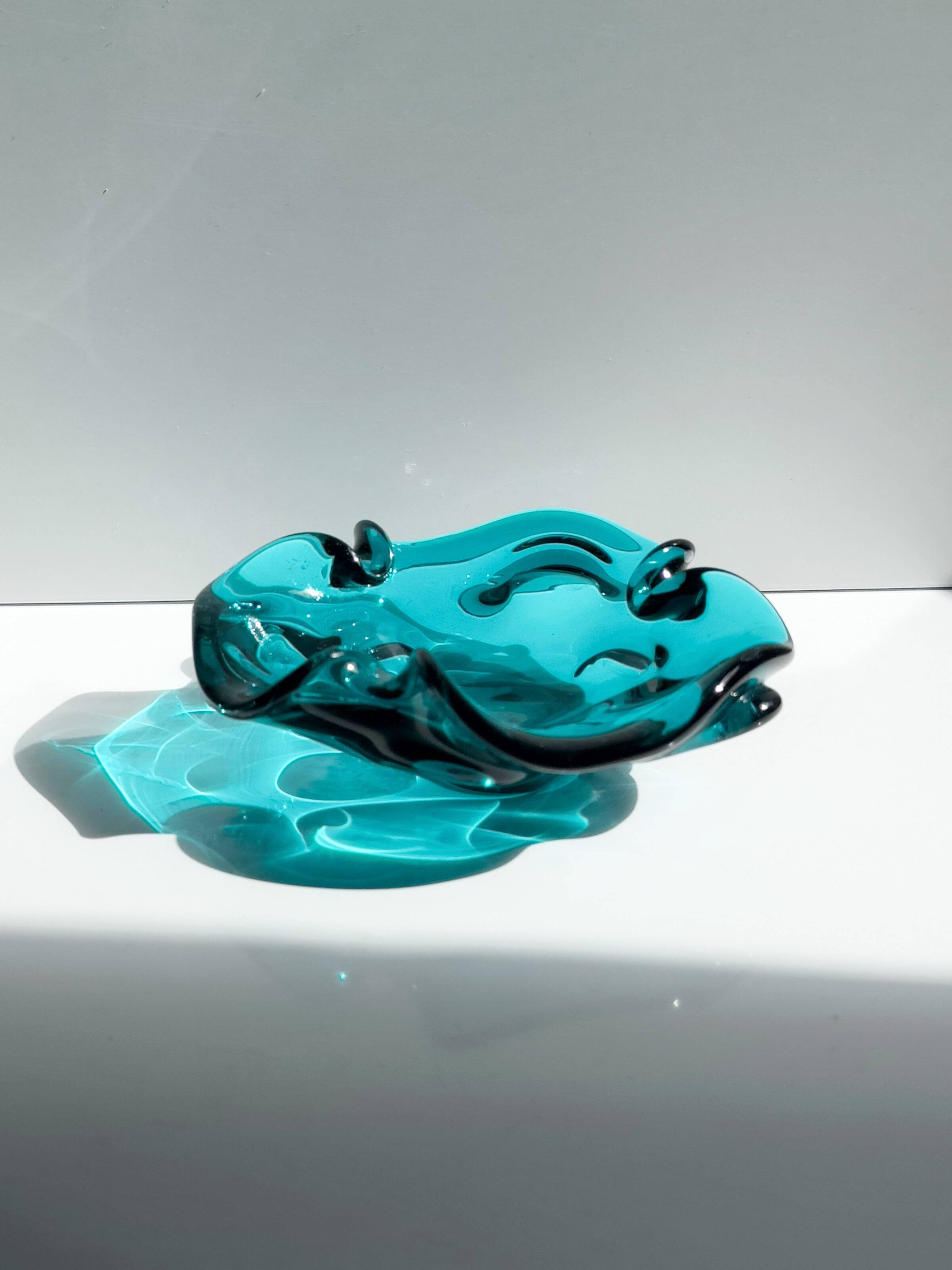 Mid Century Murano Ash Tray in Teal