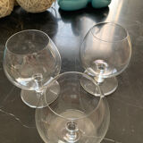 Set of 3 glasses with Cognac crystal baccarat