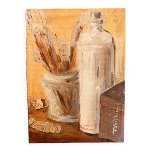 Petit tableau signé - atelier