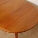 Vintage round dining table | Teak | Extendable | 120–220 cm