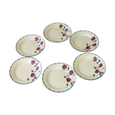 6 plates plates old porcelain of Salin floral decoration Musset