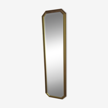 Miroir biseauté octogonal - encadrement doré 30x 140cm