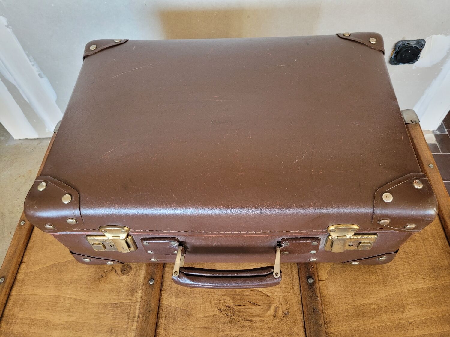 Antique cardboard suitcase