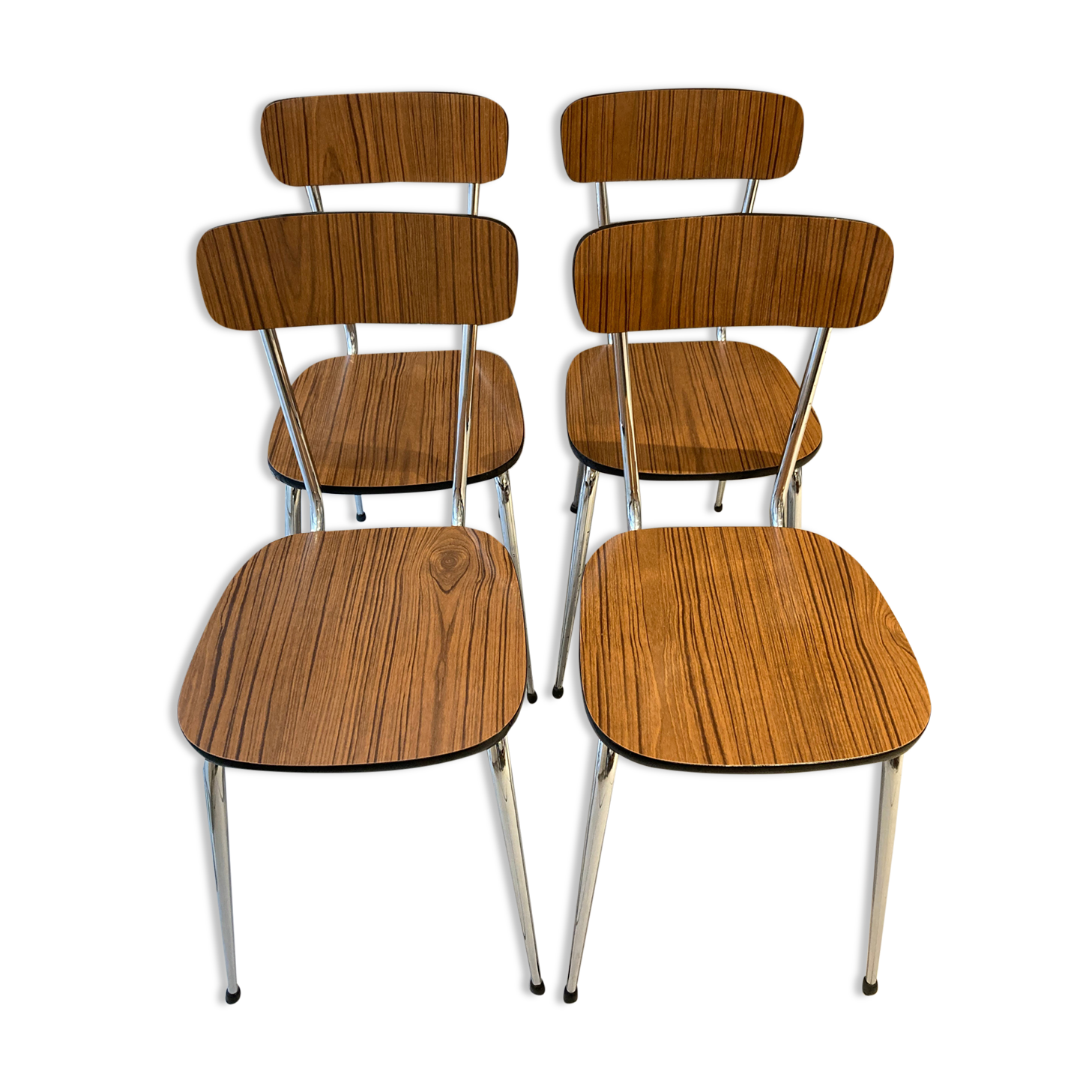 Set of 4 chairs formica imitation wood