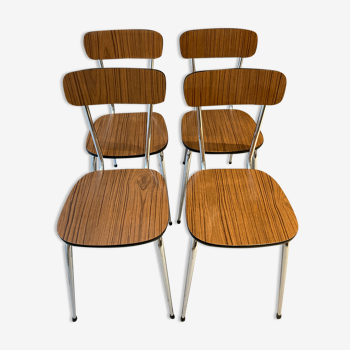 Set of 4 chairs formica imitation wood