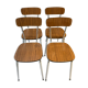 Set of 4 chairs formica imitation wood
