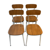 Set of 4 chairs formica imitation wood