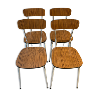 Set of 4 chairs formica imitation wood